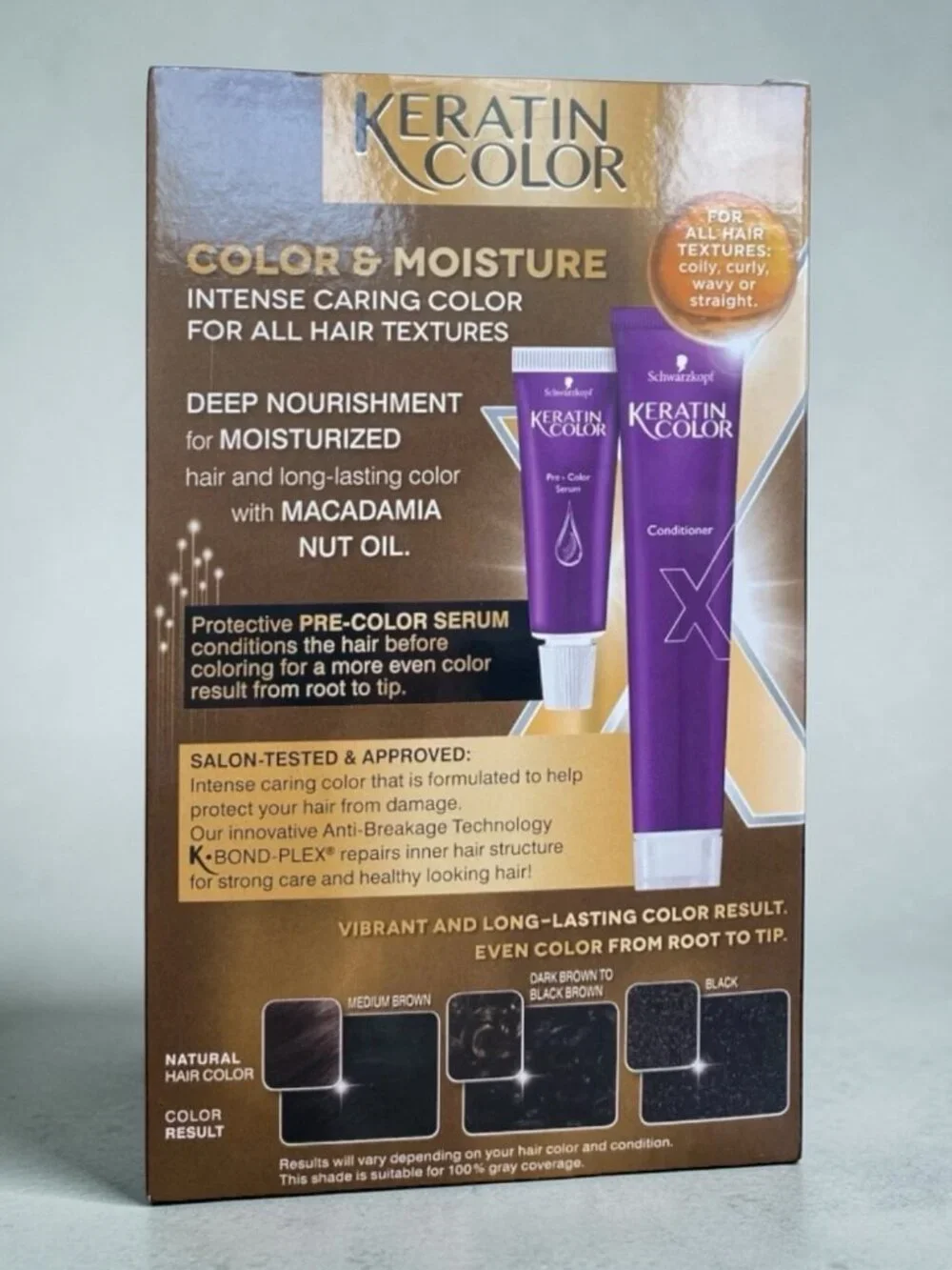 2 Schwarzkopf Keratin Color & Moisture Hair~All Textures Permanent Jet Black #1